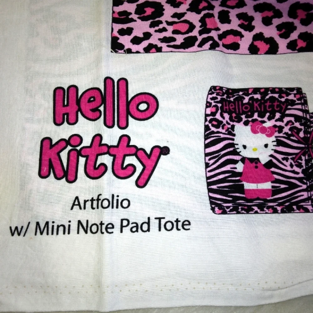 FABRIC Hello Kitty Artfolio with Mini Note Pad Tote Fabric Panel Cut & S…